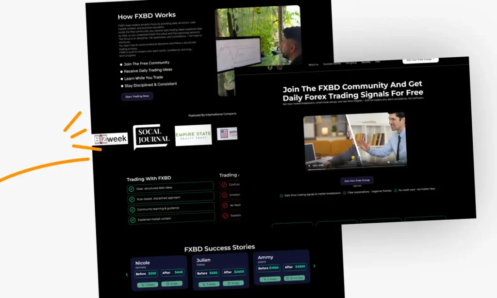 Landing page trading forex